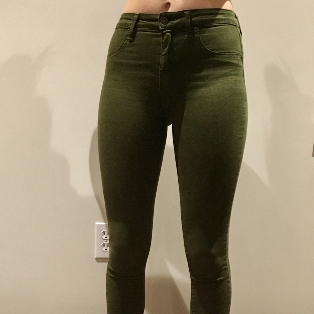 LF carmar hunter green high waisted jeans